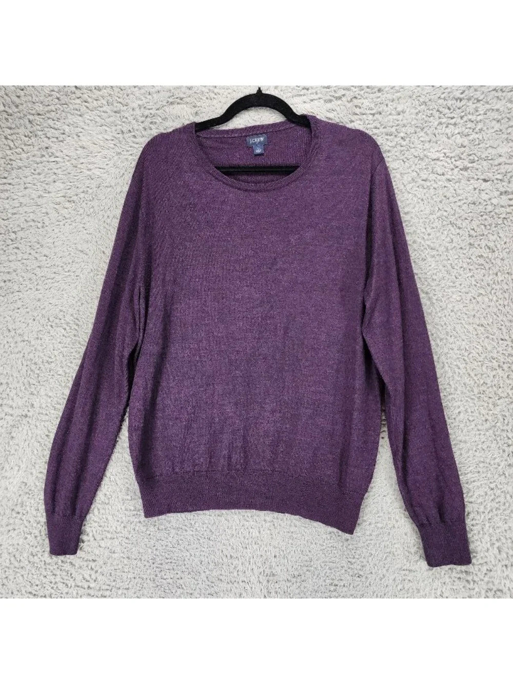 J. Crew Sweater Mens Large Purple Wool Blend Long Sleeve Pullover